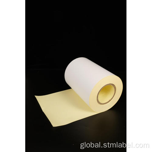 Supermarket Thermal Label Thermal Transfer Rubber Based Permanent Yellow Glassine Supplier